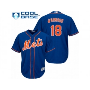 Youth Majestic New York Mets #18 Travis d'Arnaud Replica Royal Blue Alternate Home Cool Base MLB Jersey