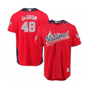 Youth Majestic New York Mets #48 Jacob deGrom Game Red National League 2018 MLB All-Star MLB Jersey