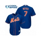 Youth Majestic New York Mets #7 Jose Reyes Authentic Royal Blue Alternate Home Cool Base MLB Jersey