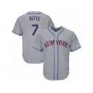 Youth Majestic New York Mets #7 Jose Reyes Replica Grey Road Cool Base MLB Jersey