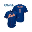 Youth New York Mets #1 Mookie Wilson Blue Cool Base Stitched MLB Jersey