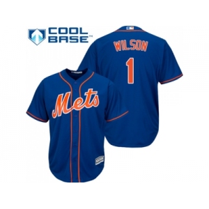 Youth New York Mets #1 Mookie Wilson Blue Cool Base Stitched MLB Jersey