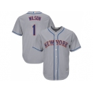 Youth New York Mets #1 Mookie Wilson Grey Cool Base Stitched MLB Jersey