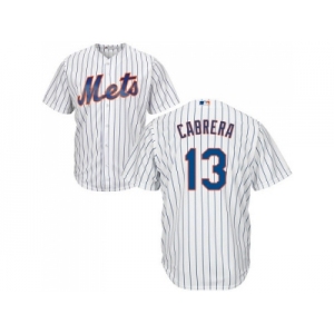 Youth New York Mets #13 Asdrubal Cabrera White(Blue Strip) Cool Base Stitched MLB Jersey