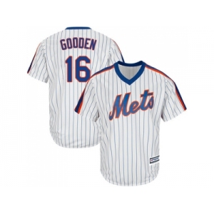 Youth New York Mets #16 Dwight Gooden White(Blue Strip) Alternate Cool Base Stitched MLB Jersey