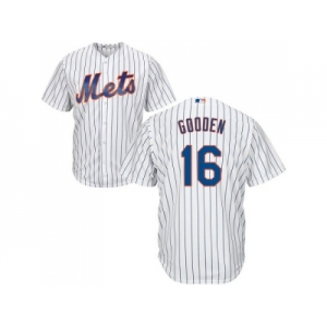 Youth New York Mets #16 Dwight Gooden White(Blue Strip) Cool Base Stitched MLB Jersey