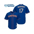 Youth New York Mets #17 Keith Hernandez Blue(Grey NO.) Cool Base Stitched MLB Jersey