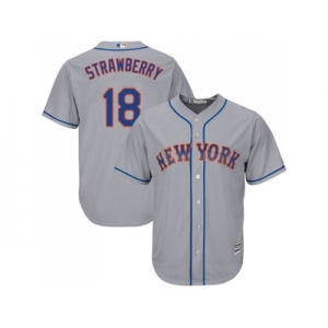 Youth New York Mets #18 Darryl Strawberry Grey Cool Base Stitched MLB Jersey