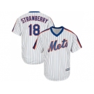 Youth New York Mets #18 Darryl Strawberry White(Blue Strip) Alternate Cool Base Stitched MLB Jersey