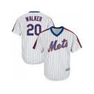 Youth New York Mets #20 Neil Walker White(Blue Strip) Alternate Cool Base Stitched MLB Jersey