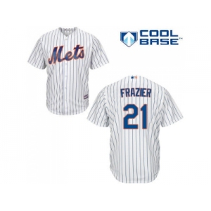 Youth New York Mets #21 Todd Frazier White(Blue Strip) Cool Base Stitched MLB Jersey