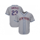 Youth New York Mets #23 Adrian Gonzalez Grey Cool Base Stitched MLB Jersey