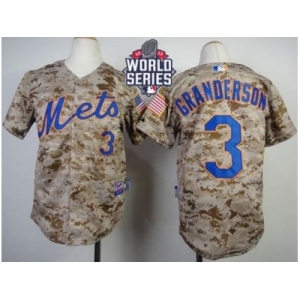 Youth New York Mets #3 Curtis Granderson Camo Alternate Cool Base W 2015 World Series Patch Stitched MLB Jersey