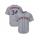 Youth New York Mets #34 Noah Syndergaard Grey Cool Base Stitched MLB Jersey