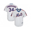 Youth New York Mets #34 Noah Syndergaard White(Blue Strip) Alternate Cool Base Stitched MLB Jersey