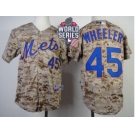 Youth New York Mets #45 Zack Wheeler Camo Alternate Cool Base W 2015 World Series Patch Stitched MLB Jersey