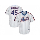 Youth New York Mets #45 Zack Wheeler White(Blue Strip) Alternate Cool Base Stitched MLB Jersey