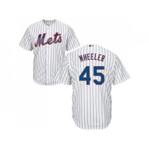 Youth New York Mets #45 Zack Wheeler White(Blue Strip) Cool Base Stitched MLB Jersey