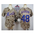 Youth New York Mets #48 Jacob DeGrom Camo Alternate Cool Base W 2015 World Series Patch Stitched MLB Jersey