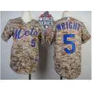 Youth New York Mets #5 David Wright Camo Alternate Cool Base W 2015 World Series Patch Stitched MLB Jersey