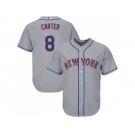 Youth New York Mets #8 Gary Carter Grey Cool Base Stitched MLB Jersey