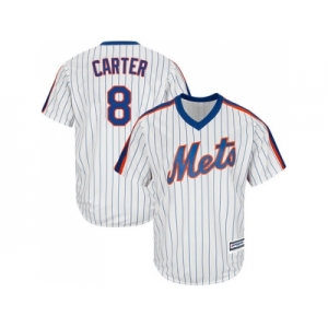 Youth New York Mets #8 Gary Carter White(Blue Strip) Alternate Cool Base Stitched MLB Jersey