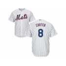 Youth New York Mets #8 Gary Carter White(Blue Strip) Cool Base Stitched MLB Jersey