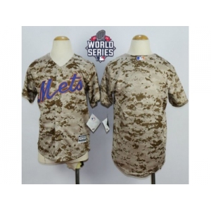 Youth New York Mets Blank Camo Alternate Cool Base W 2015 World Series Patch Stitched MLB Jersey