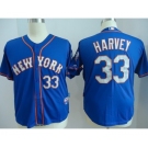 youth mlb jerseys new york mets #33 harvey blue[number grey]