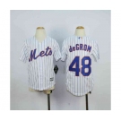 youth mlb jerseys new york mets #48 degrom white(blue strip)