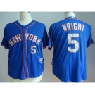 youth mlb jerseys new york mets #5 wright blue[number silver]