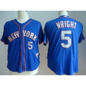 youth mlb jerseys new york mets #5 wright blue[number silver]
