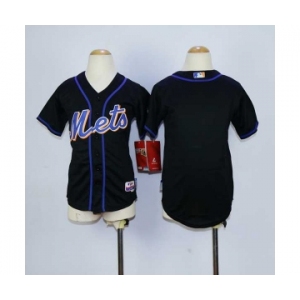 youth mlb jerseys new york mets blank black