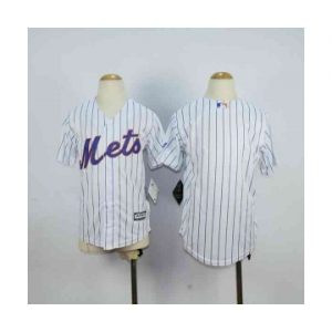 youth mlb jerseys new york mets blank white(blue strip)
