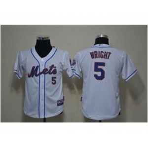 youth mlb new york mets #5 david wright white