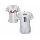 Women Majestic New York Mets #11 Norichika Aoki Authentic White Home Cool Base MLB Jersey