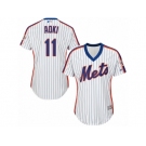 Women Majestic New York Mets #11 Norichika Aoki Replica White Alternate Cool Base MLB Jersey