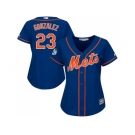 Women New York Mets #23 Adrian Gonzalez Blue Alternate Stitched MLB Jersey