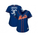 Women New York Mets #30 Michael Conforto Majestic Royal 2018 Spring Training Cool Base Player Jersey