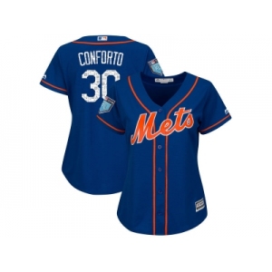 Women New York Mets #30 Michael Conforto Majestic Royal 2018 Spring Training Cool Base Player Jersey