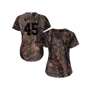 Women New York Mets #45 Zack Wheeler Camo Realtree Collection Cool Base Stitched MLB Jersey