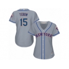 Women's Majestic New York Mets #15 Tim Tebow Replica Grey Road Cool Base MLB Jersey