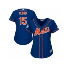 Women's Majestic New York Mets #15 Tim Tebow Replica Royal Blue Alternate Home Cool Base MLB Jersey