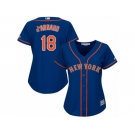 Women's Majestic New York Mets #18 Travis d'Arnaud Replica Royal Blue Alternate Road Cool Base MLB Jersey