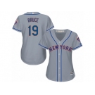 Women's Majestic New York Mets #19 Jay Bruce Replica Grey Road Cool Base MLB Jersey