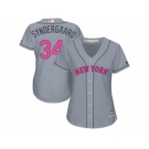 Women's Majestic New York Mets #34 Noah Syndergaard Authentic Grey Mother's Day Cool Base MLB Jersey