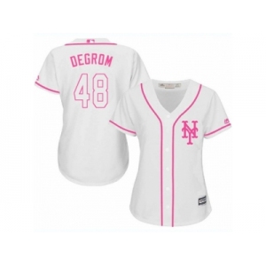 Women's Majestic New York Mets #48 Jacob deGrom Authentic White Fashion Cool Base MLB Jersey