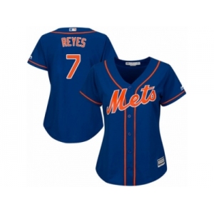 Women's Majestic New York Mets #7 Jose Reyes Replica Royal Blue Alternate Home Cool Base MLB Jersey