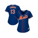 Women's New York Mets #13 Asdrubal Cabrera Blue Alternate Stitched MLB Jersey