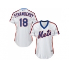 Women's New York Mets #18 Darryl Strawberry White(Blue Strip) Alternate Stitched MLB Jersey